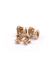 ミニ ポップアッシュ ロカバール ピアス システム ホワイト/マロングラッセ メタル ピンクゴールド金具