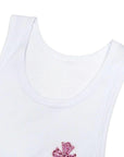 Beads Embroidery Cross Tank Top ビーズクロス タンクトップ ワンピース ホワイト ピンク ノースリーブ コットン M/L