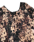 Off Shoulder Cemetery Cross Sheer Long Sleeve Bodysuit オフショルダー セメタリークロス シアー ロングスリーブ ボディスーツ ブラウン ブラック クロスパッチプリント S