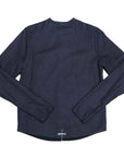 バッククロスパッチ ノーカラージャケット ネイビー デニム カシミヤ レザー SV925 シルバー スクロールラベル M