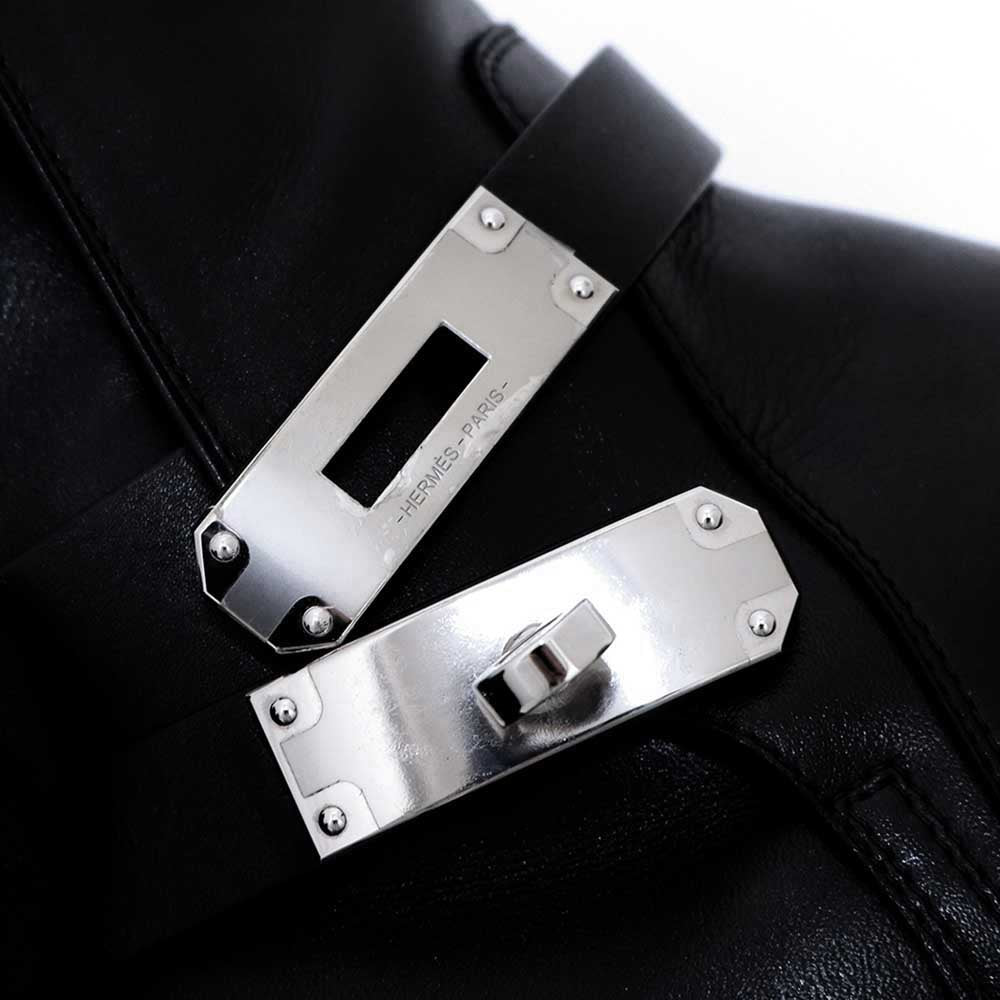 ジェフ ケリー ショートブーツ ブラック レザー シルバー金具 40