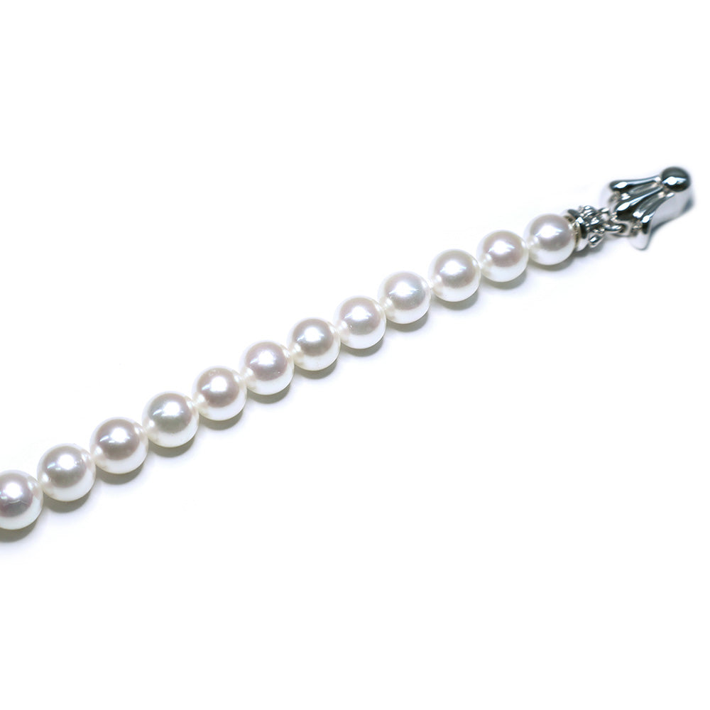ミキモト パール タイニーCHクロス ネックレス パヴェダイヤモンド PEARL TINY CH CRS P DIA 16inch K18WG ホワイトゴールド 真珠