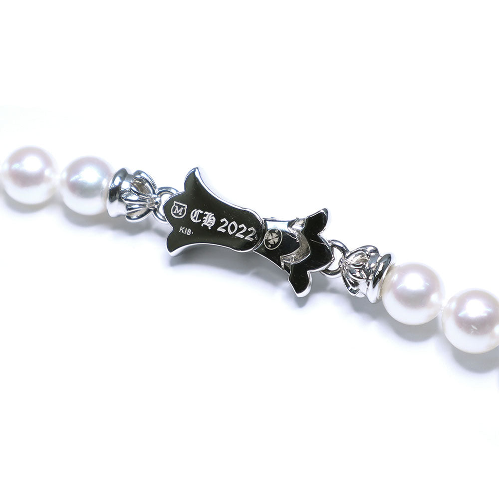 ミキモト パール タイニーCHクロス ネックレス パヴェダイヤモンド PEARL TINY CH CRS P DIA 16inch K18WG ホワイトゴールド 真珠