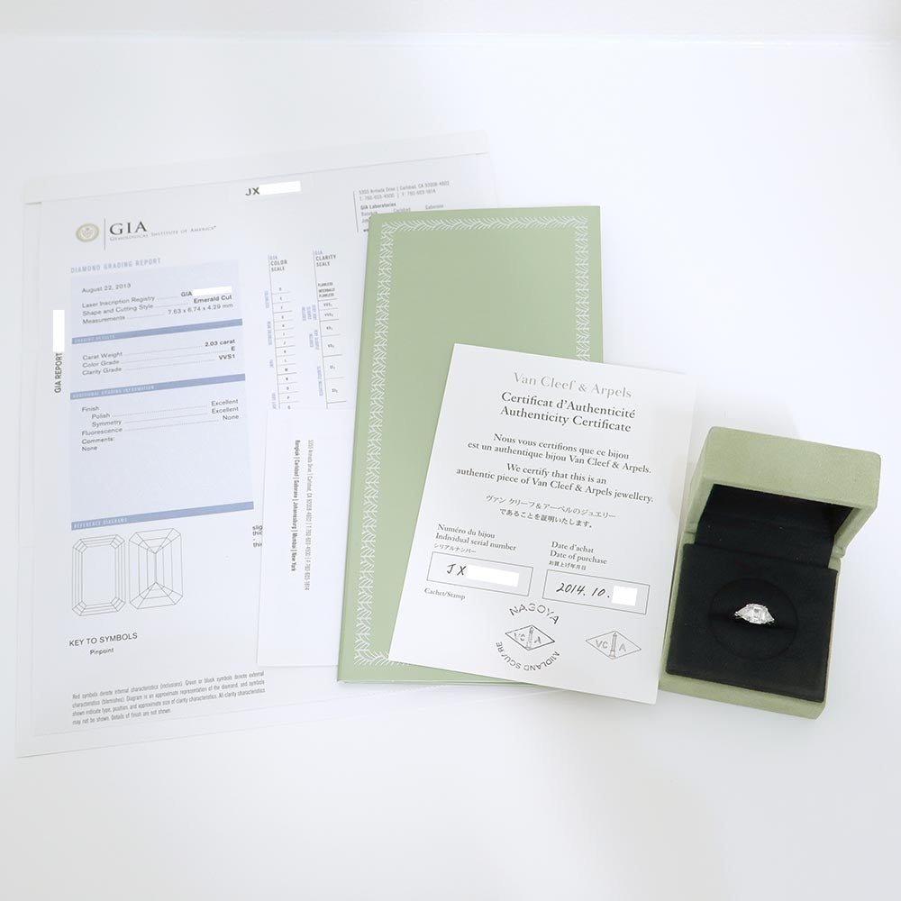 エメラルドカットダイヤモンド リング Pt950 ダイヤモンド 2.03ct 