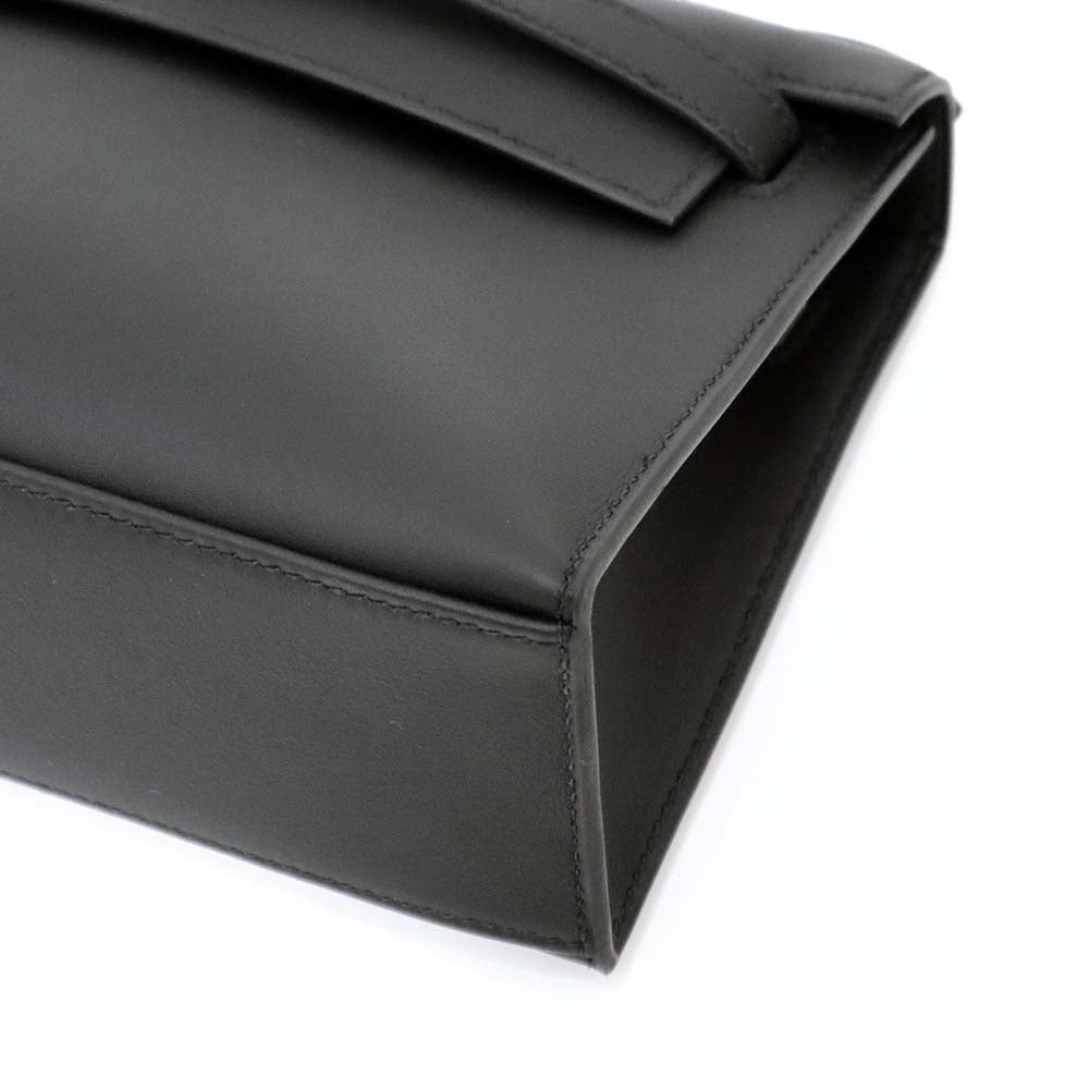 ポシェットケリー ブラック スイフト シルバー金具 G刻印