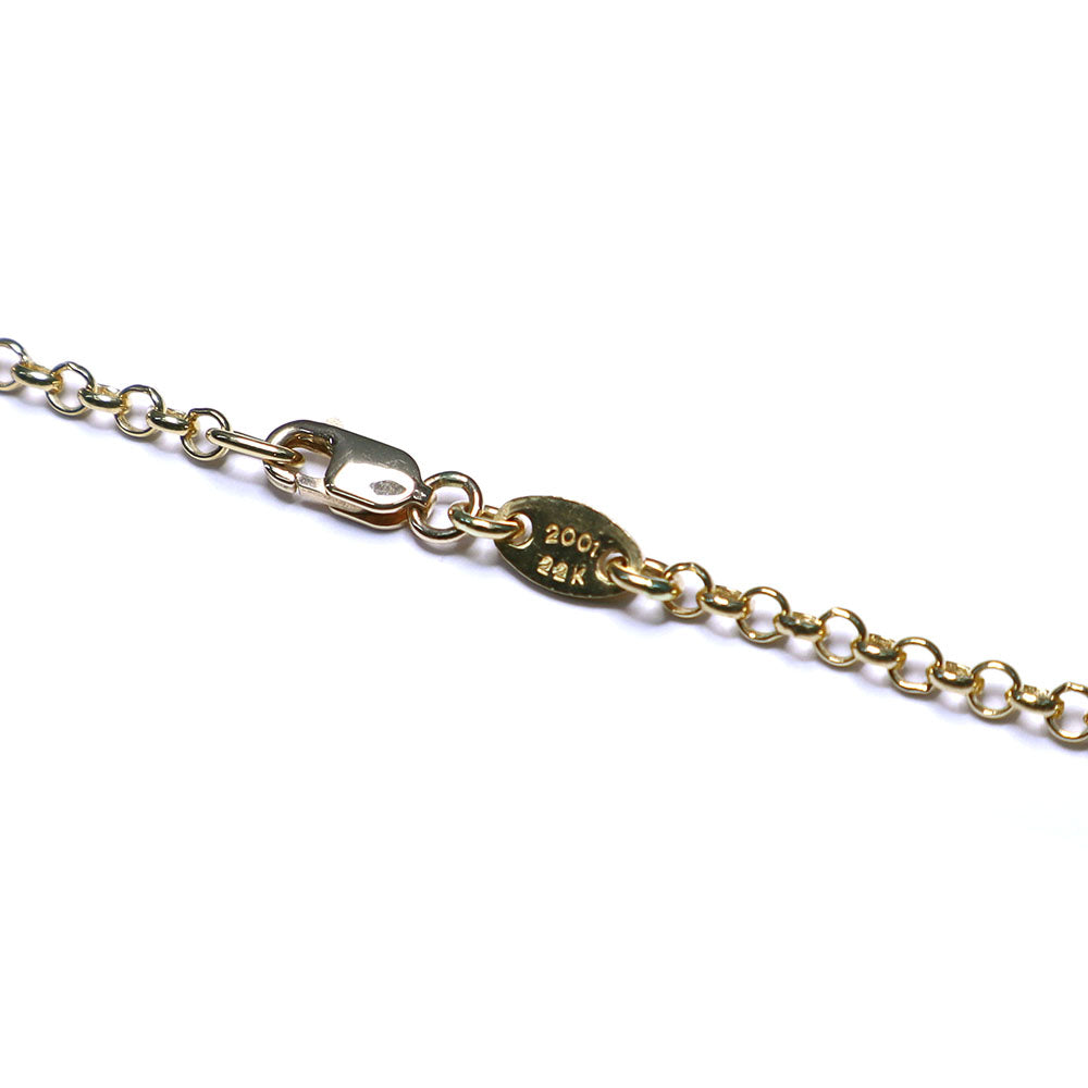 セーフティピン ネックレス 1Pダイヤモンド 18inch 22K ゴールド