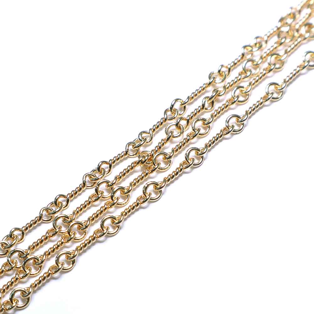 ツイスト チェーン ネックレス 18inch Twist Chain Necklace 22K ゴールド