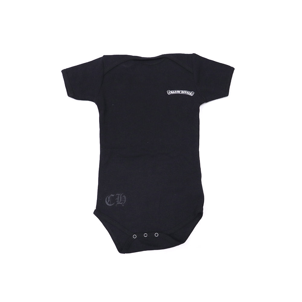 ロンパース カバーオール 半袖 スクロールバンドロゴ ブラック コットン 18MONTHS