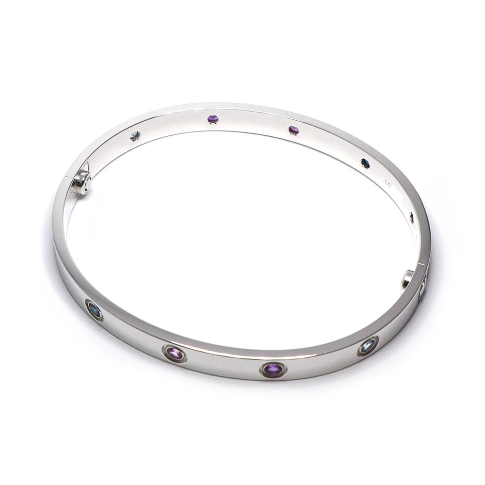 ラブ ブレスレット 750WG ホワイトゴールド ラベンダースピネル/ブルーサファイア/ピンクサファイア/アメジスト/アクアマリン マルチカラーストーン 