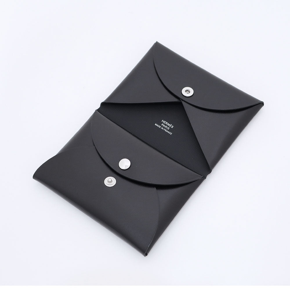 カルヴィ デュオ ブラック ボックスカーフ シルバー金具 K刻印