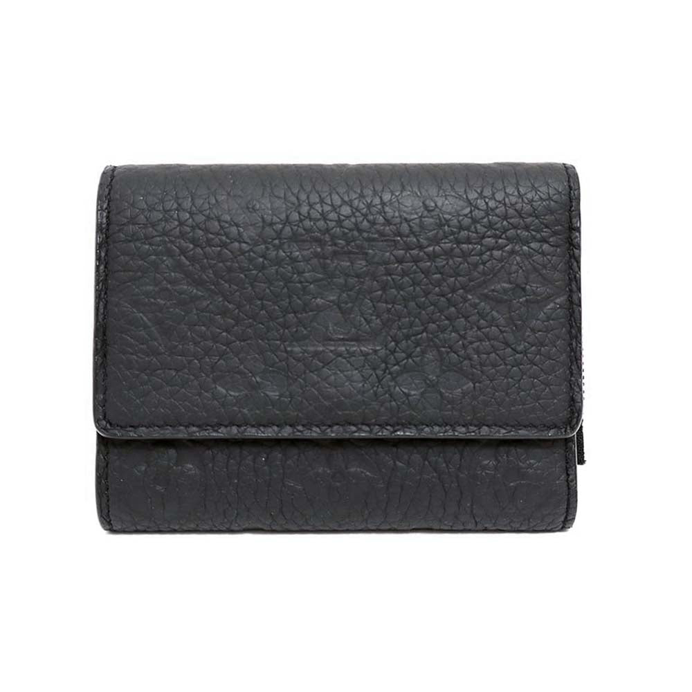 ポルトフォイユパイロット ブラック トリヨンモノグラムレザー モノクローム金具 M82556 三つ折り財布 コンパクトウォレット