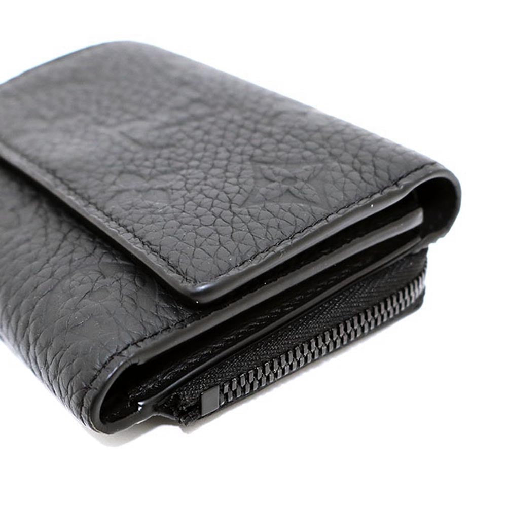 ポルトフォイユパイロット ブラック トリヨンモノグラムレザー モノクローム金具 M82556 三つ折り財布 コンパクトウォレット