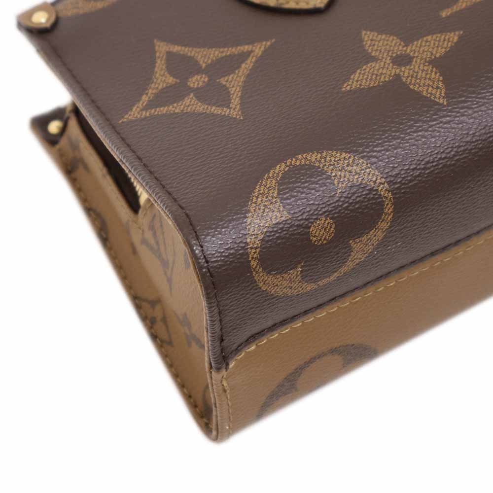 オンザゴー EW モノグラムジャイアント モノグラムリバース ブラウン ゴールド金具 M46653 2WAY ショルダーバッグ