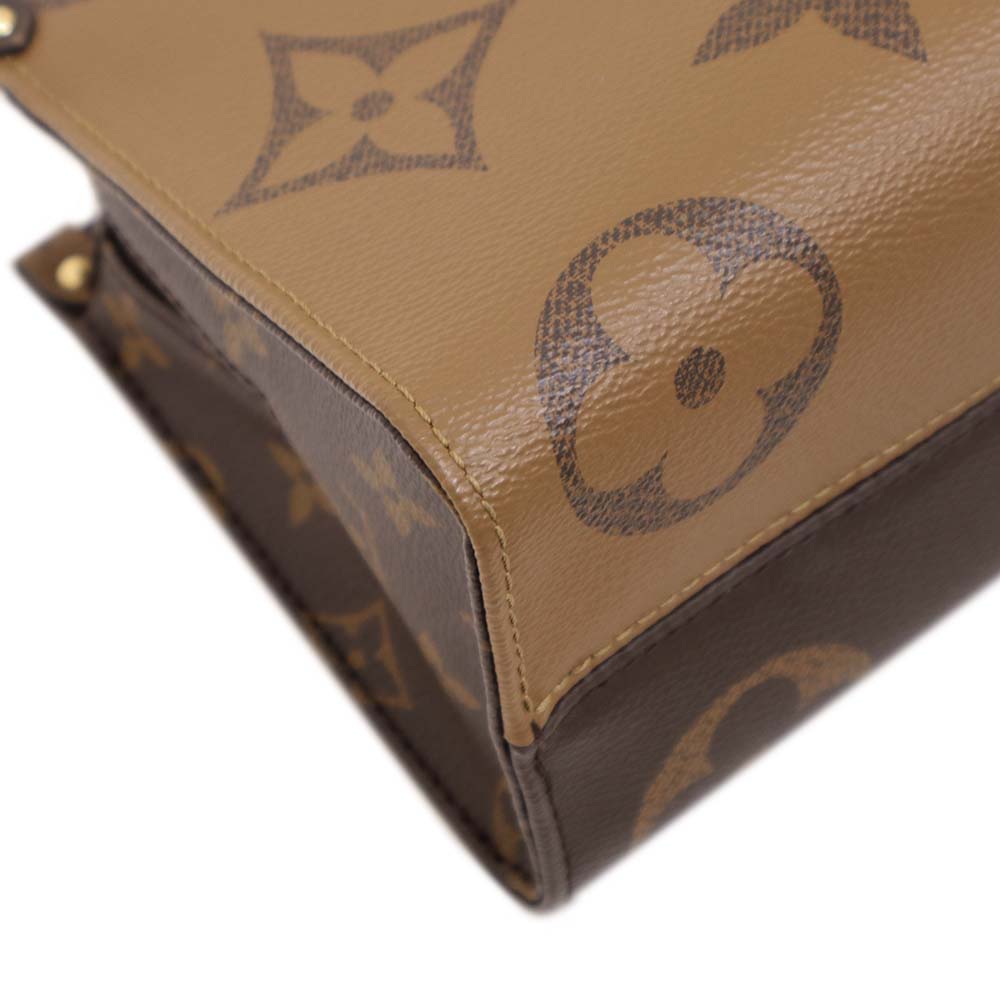 オンザゴー EW モノグラムジャイアント モノグラムリバース ブラウン ゴールド金具 M46653 2WAY ショルダーバッグ