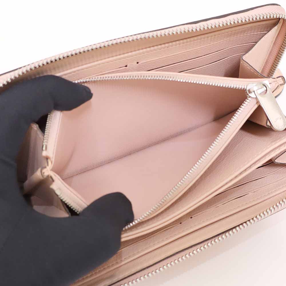 ジッピーウォレット モノグラムマヒナ マグノリア レザー シルバー金具 M61868 ラウンドファスナー長財布