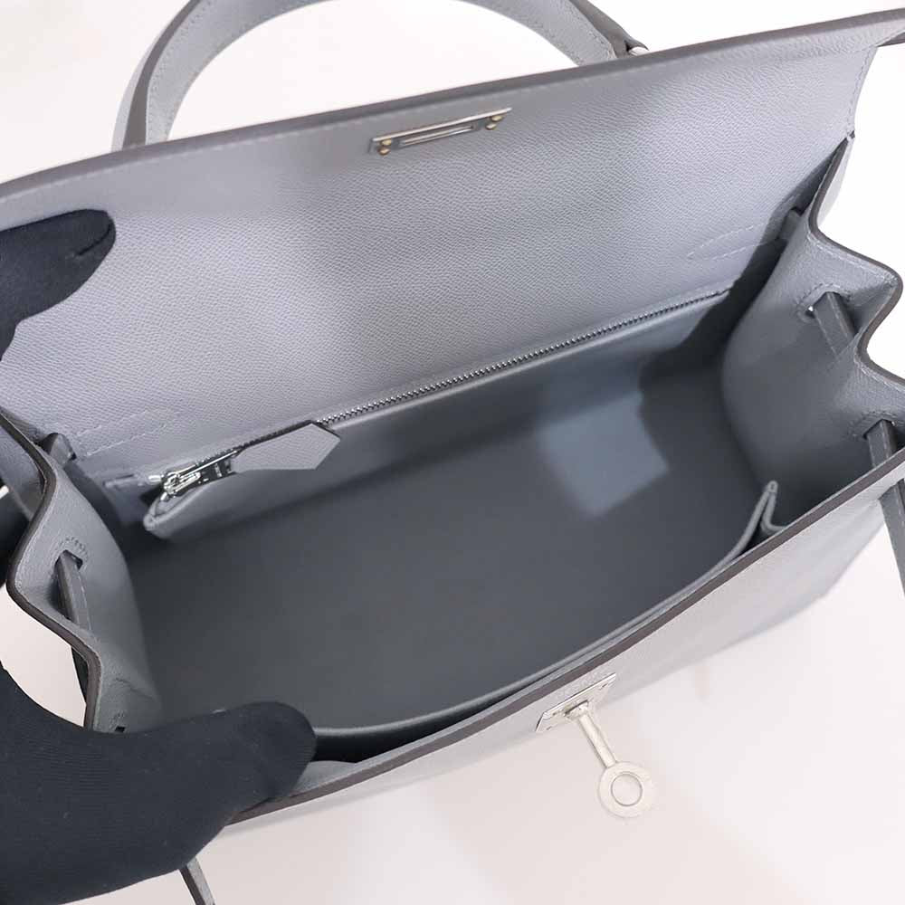 ケリー 25 外縫い グリパンタン ヴォーマダム シルバー金具 G刻印