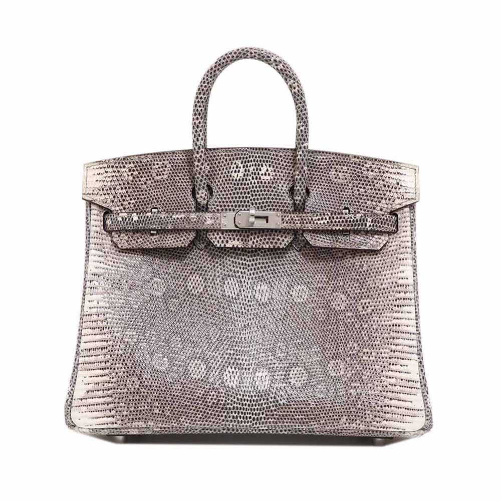 バーキン 25 オンブレ リザードナチュラ シルバー金具 W刻印