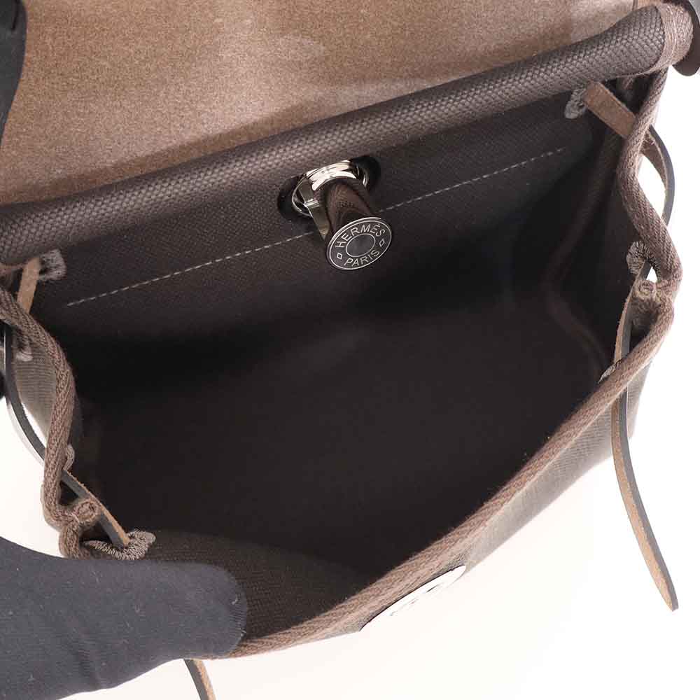 エールバッグ ジップ ミニ 20 エベンヌ ヴァッシュハンター/トワルアッシュ シルバー金具 G刻印