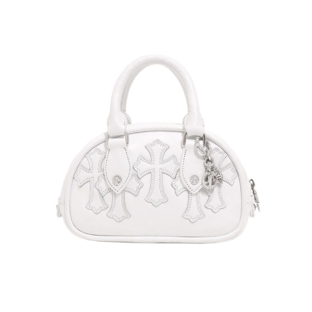 Tiny GYM Cemetery Cross Patch Hand Bag タイニー ジムバッグ セメタリークロスパッチ ハンドバッグ ホワイト カーフレザー シルバー金具 ミニバッグ
