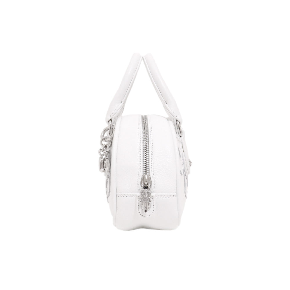 Tiny GYM Cemetery Cross Patch Hand Bag タイニー ジムバッグ セメタリークロスパッチ ハンドバッグ ホワイト カーフレザー シルバー金具 ミニバッグ