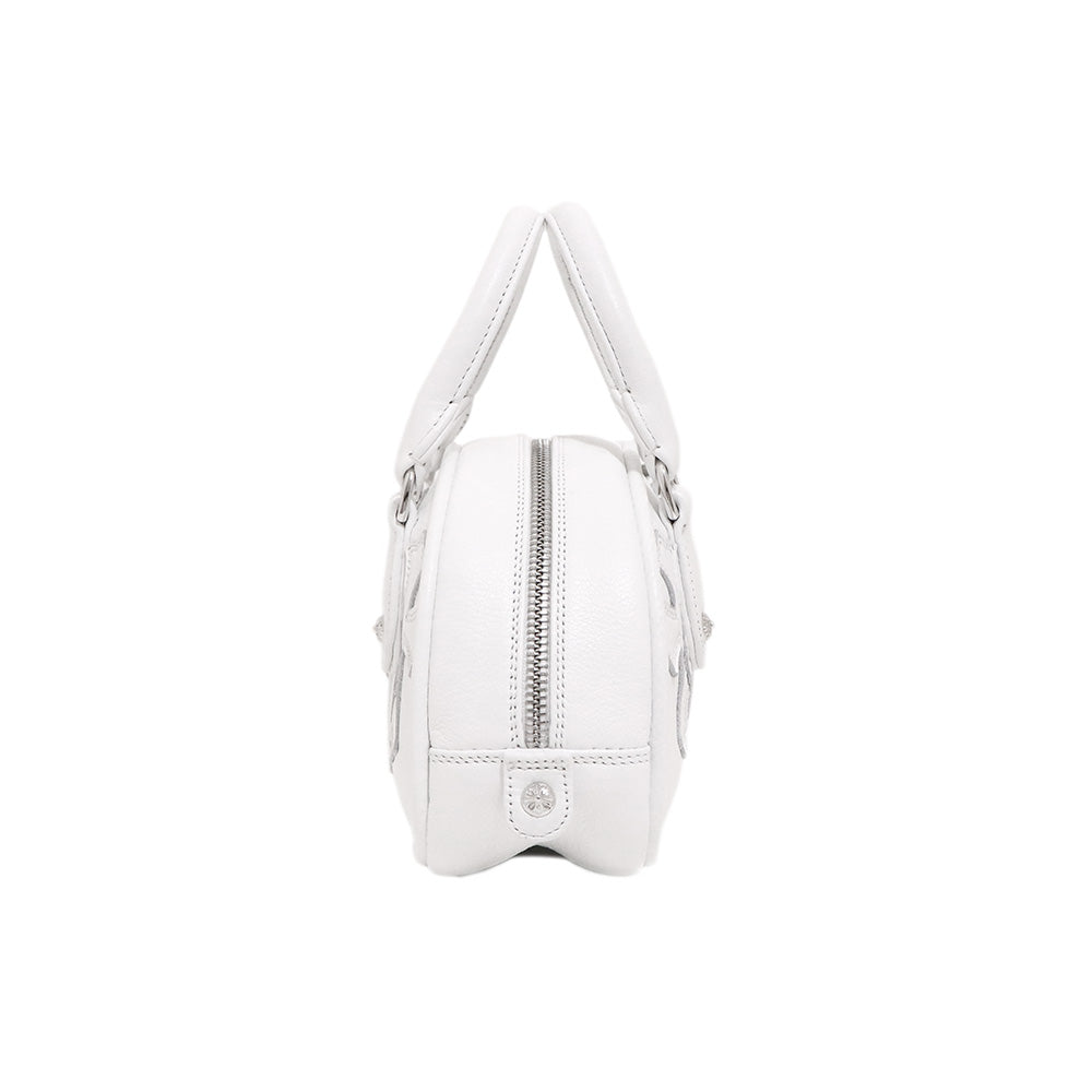 Tiny GYM Cemetery Cross Patch Hand Bag タイニー ジムバッグ セメタリークロスパッチ ハンドバッグ ホワイト カーフレザー シルバー金具 ミニバッグ