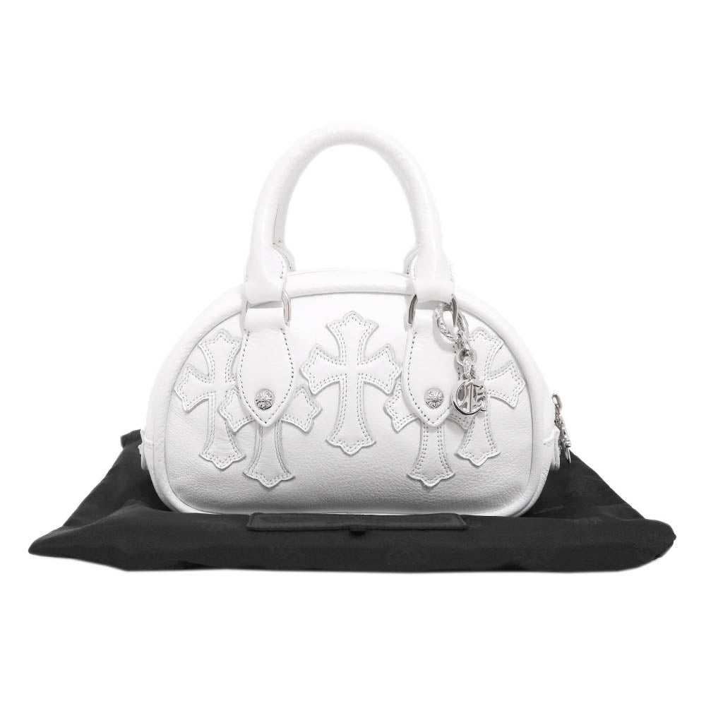 Tiny GYM Cemetery Cross Patch Hand Bag タイニー ジムバッグ セメタリークロスパッチ ハンドバッグ ホワイト カーフレザー シルバー金具 ミニバッグ