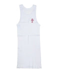 Beads Embroidery Cross Tank Top ビーズクロス タンクトップ ワンピース ホワイト ピンク ノースリーブ コットン M/L