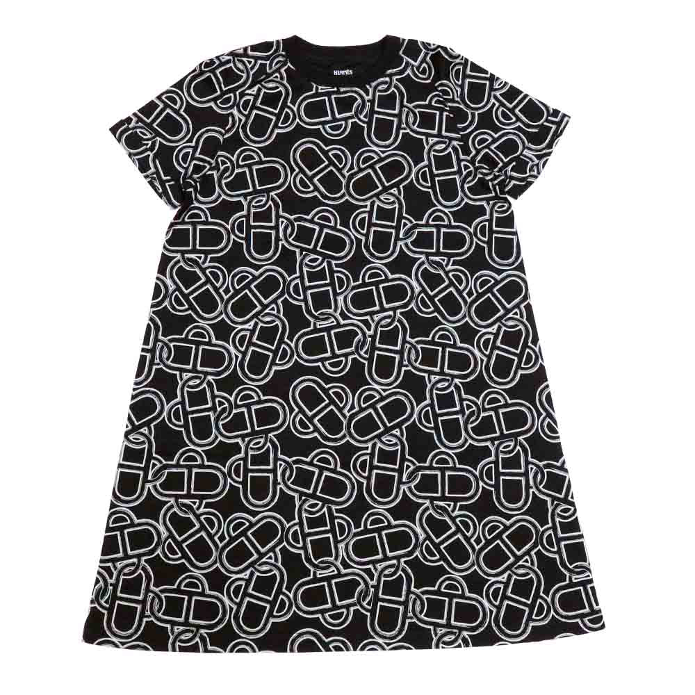 マイヨンエスケトル フレアドレス H6H4522DG0238 ブラック コットン Tシャツ ワンピース 38