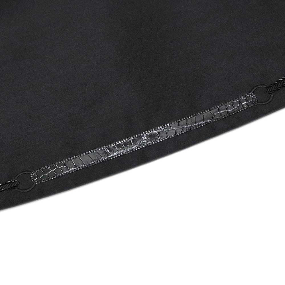 スペンサージャケット 刺繍入り 5H0244DD ブラック クロコダイル シルク ウール ビーズ 36