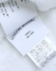 Y NOT ワイノット スウェット トレーナー クルーネック ホワイト レオパード クロスパッチ レザー ハラコ パテントレザー Sサイズ
