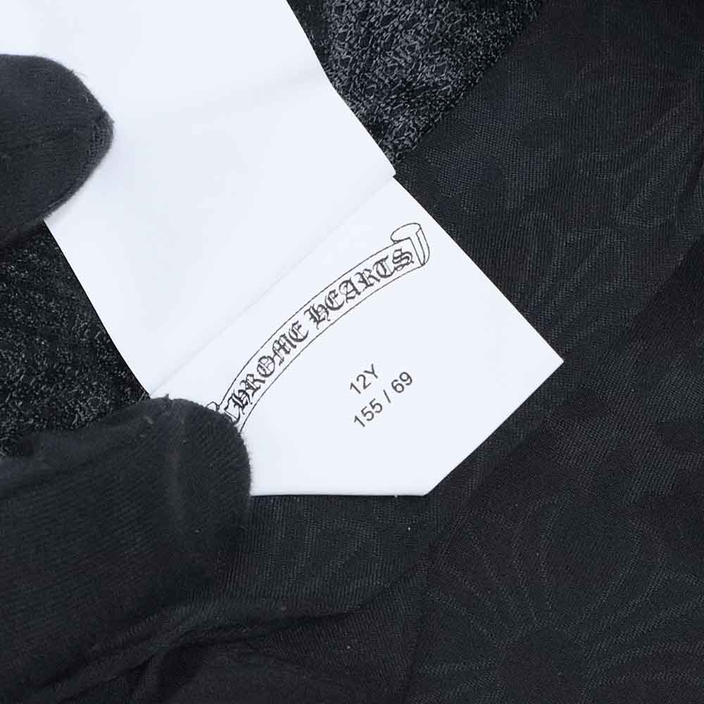 ショーツ ブラック ナイロン CHプラス総柄 クロスパッチ スクロールラベル レザー ショートパンツ ハーフパンツ 12Y キッズ
