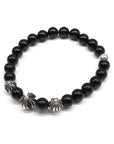 BEAD 8mm ビーズ ブレスレット SV925 シルバー ブラックトルマリン CHクロスボール