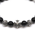 BEAD 8mm ビーズ ブレスレット SV925 シルバー ブラックトルマリン CHクロスボール