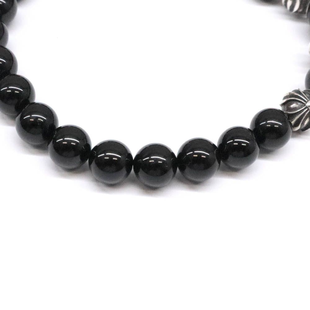 BEAD 8mm ビーズ ブレスレット SV925 シルバー ブラックトルマリン CHクロスボール
