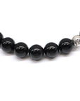BEAD 8mm ビーズ ブレスレット SV925 シルバー ブラックトルマリン CHクロスボール