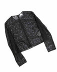 ブラウス 刺繍入り フイヤージュモチーフ 6H0699DB ブラック レースシルク メダイヨン 38