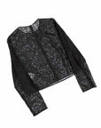 ブラウス 刺繍入り フイヤージュモチーフ 6H0699DB ブラック レースシルク メダイヨン 38