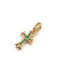 CRS BBYFAT P EMRLD ベイビーファットクロス パヴェエメラルド チャーム 22K ゴールド ネックレストップ ペンダントトップ