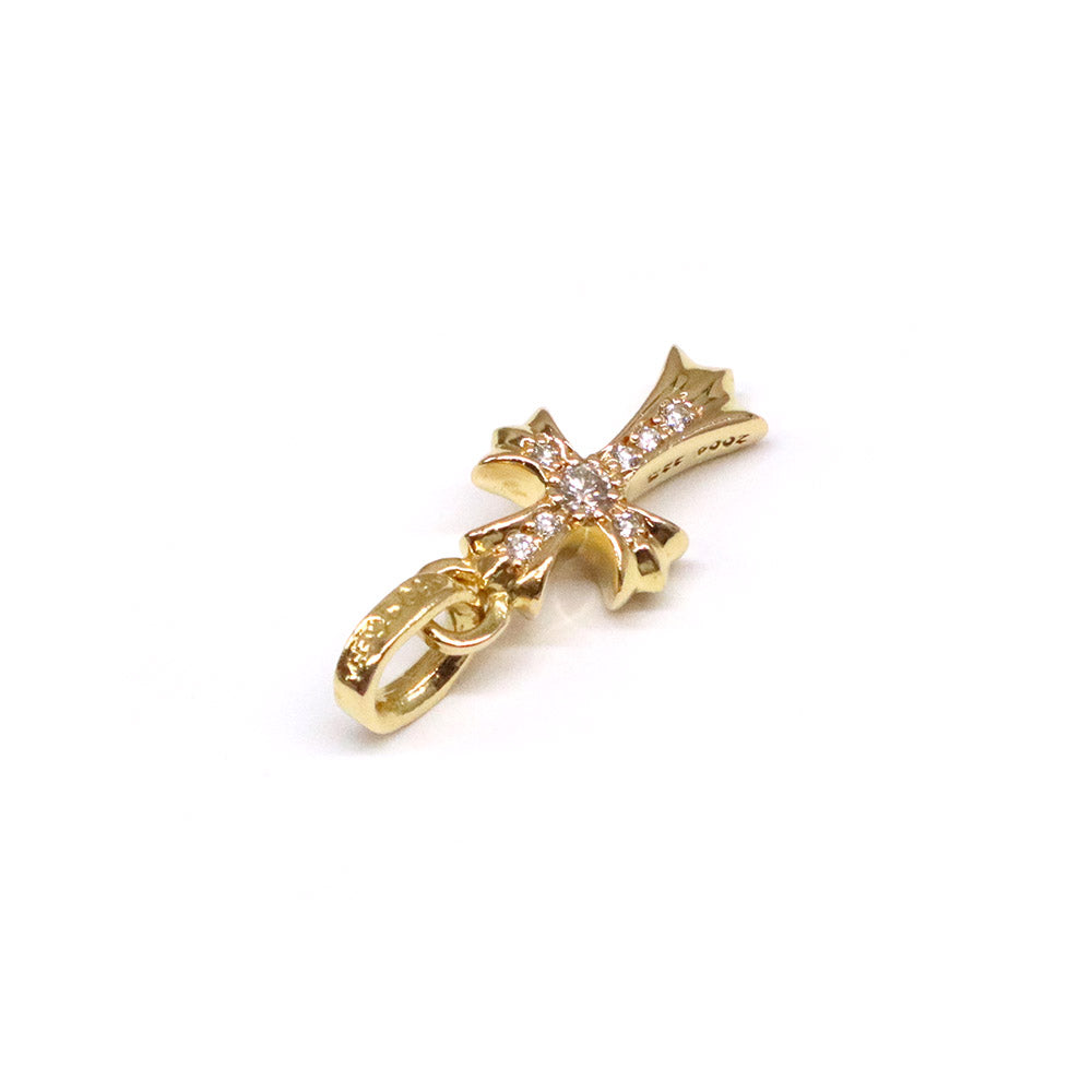 CRS BBYFAT P DMND ベイビーファットクロス パヴェダイヤモンド チャーム 22K ゴールド ネックレストップ ペンダントトップ