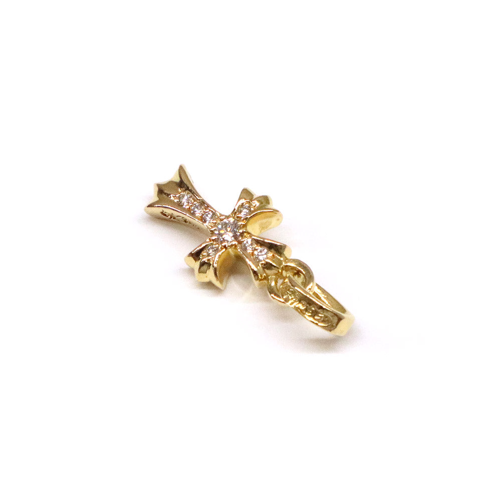 CRS BBYFAT P DMND ベイビーファットクロス パヴェダイヤモンド チャーム 22K ゴールド ネックレストップ ペンダントトップ