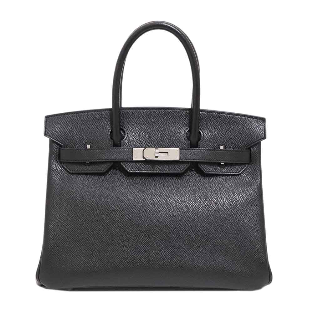 バーキン 30 ブラック エプソン シルバー金具 □O刻印