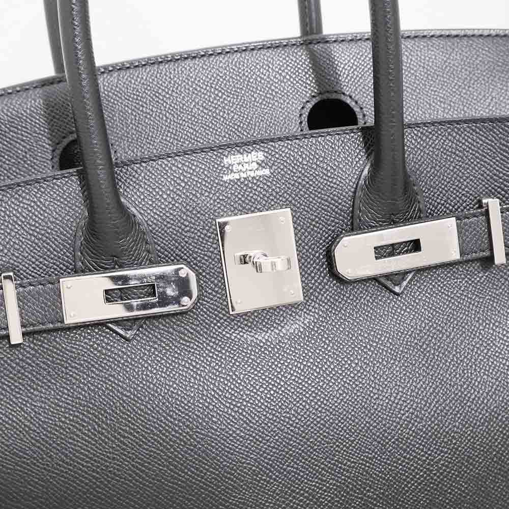 バーキン 30 ブラック エプソン シルバー金具 □O刻印