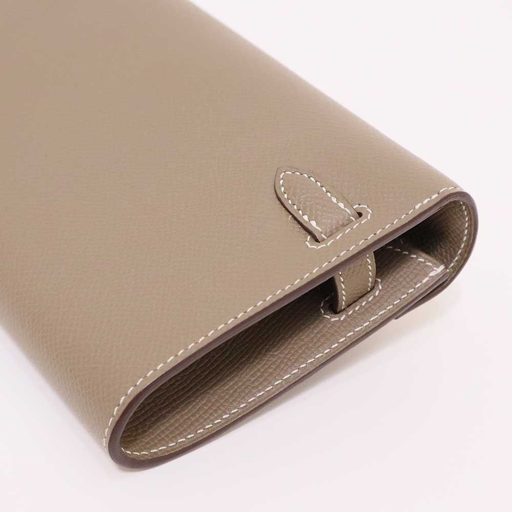 ケリーウォレット ロング トゥーゴー エトゥープ エプソン ゴールド金具 B刻印