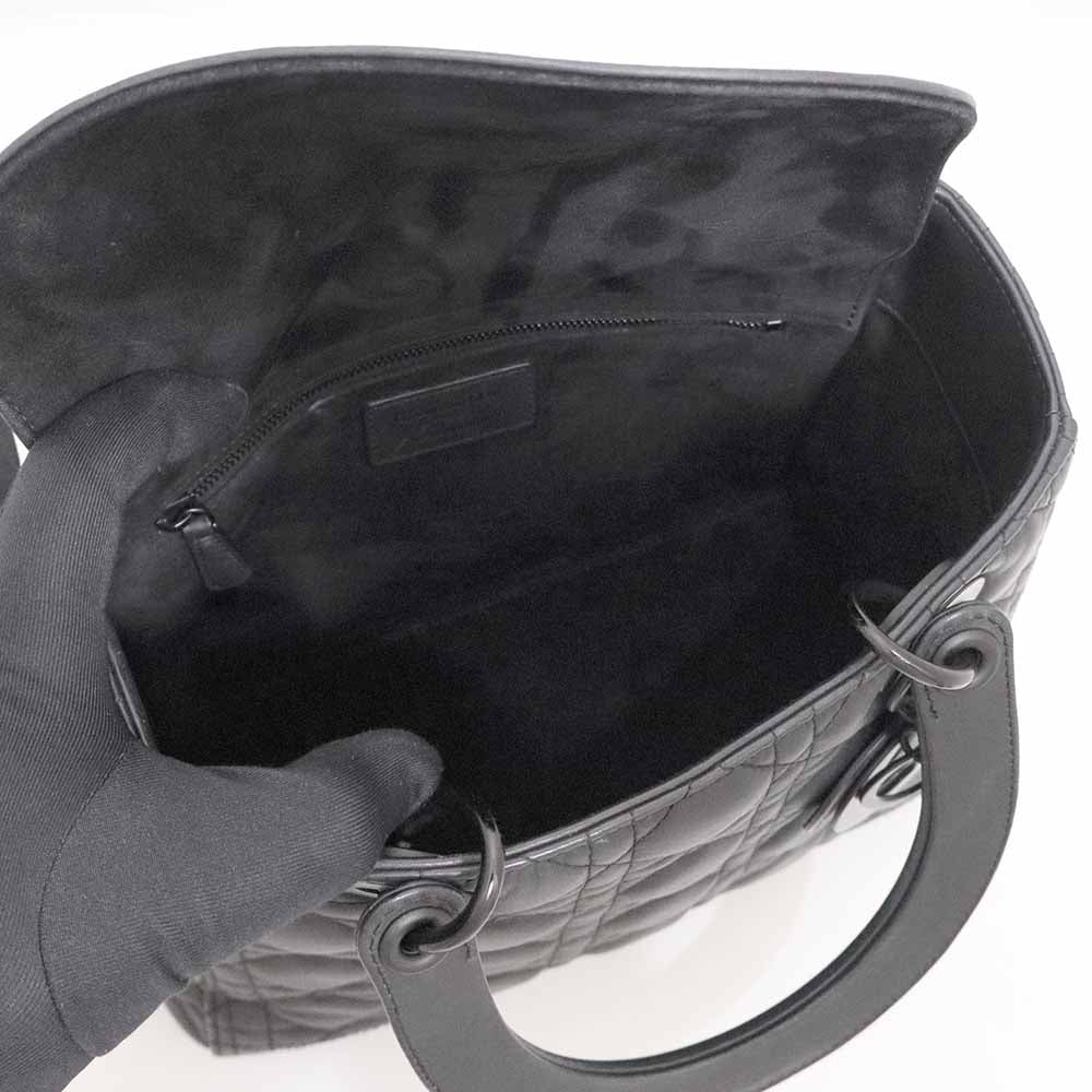 レディディオール 2WAYバッグ ウルトラマット ミディアム M0565SLOI ブラック レザー モノクローム金具