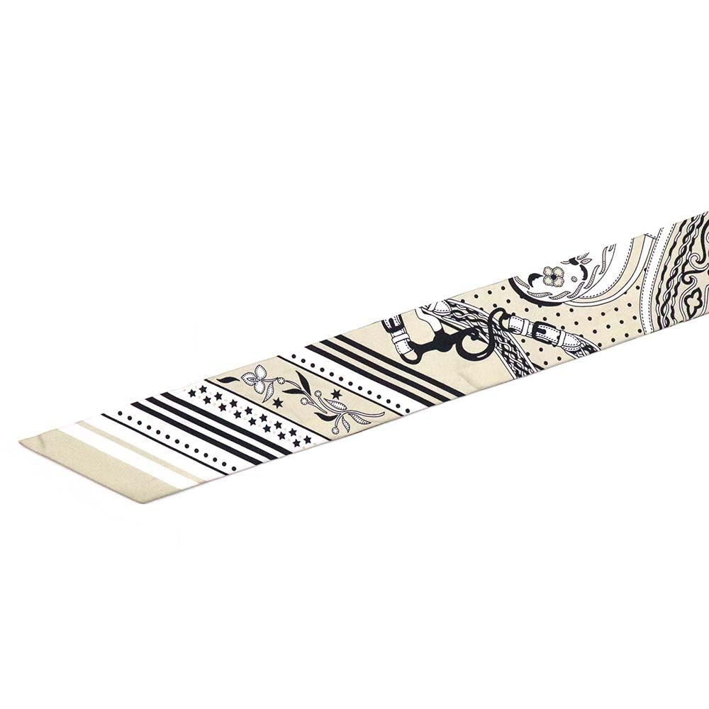 ツイリー Festival des Amazones Bandana アマゾンの祭典 バンダナ 064217S-04 グレージュ/ブラック/ホワイト シルク スカーフ