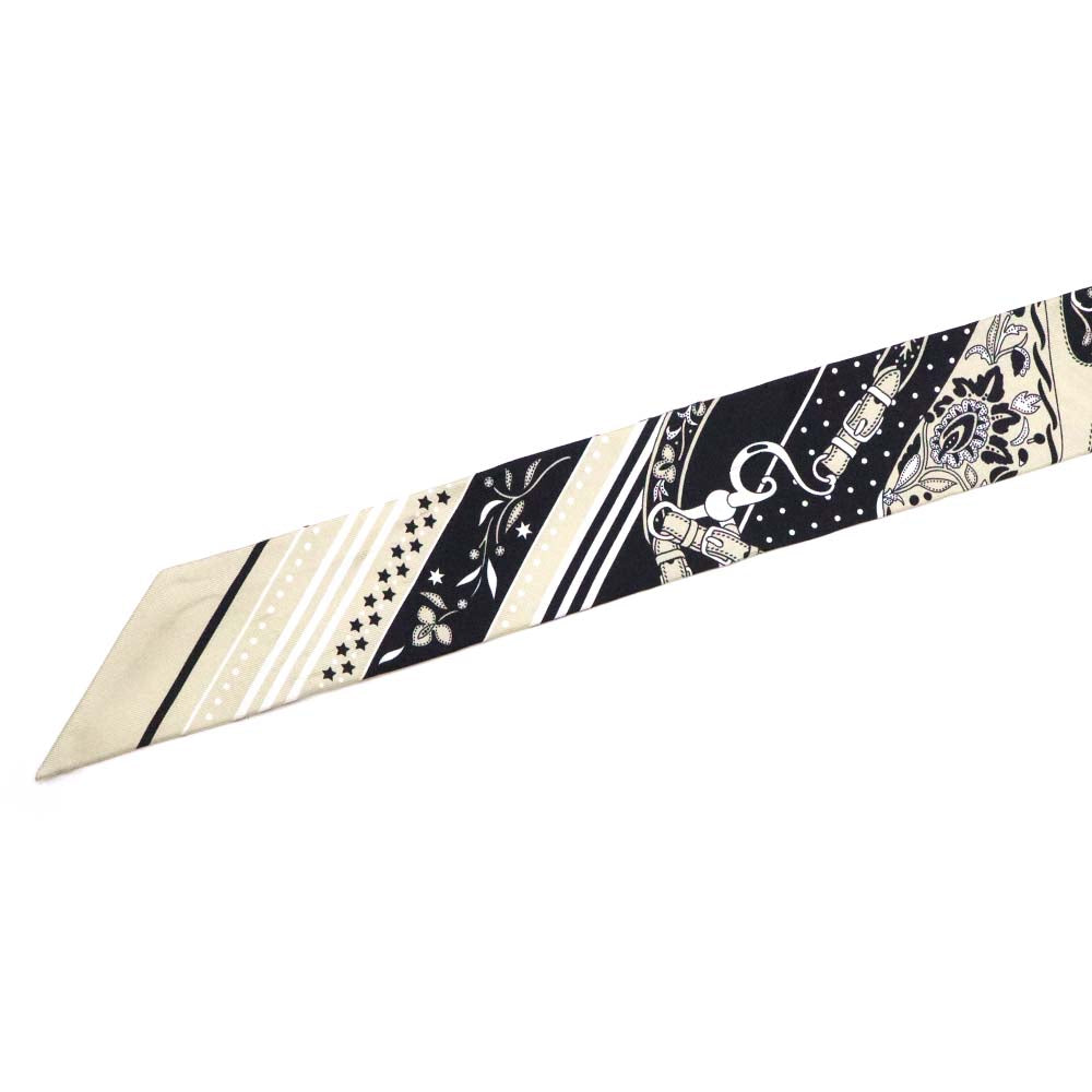 ツイリー Festival des Amazones Bandana アマゾンの祭典 バンダナ 064217S-04 グレージュ/ブラック/ホワイト シルク スカーフ