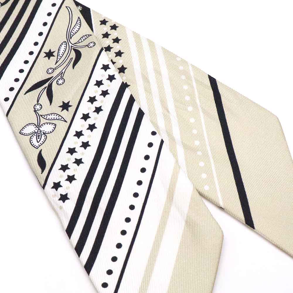ツイリー Festival des Amazones Bandana アマゾンの祭典 バンダナ 064217S-04 グレージュ/ブラック/ホワイト シルク スカーフ