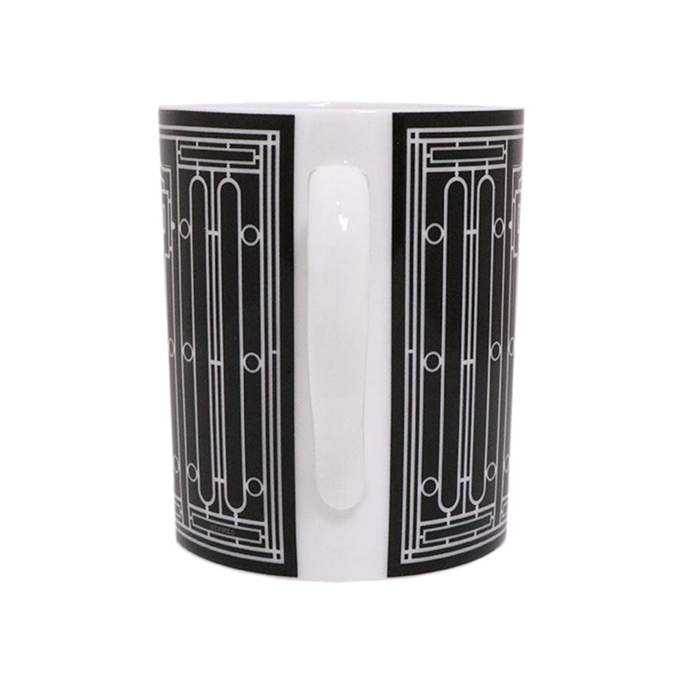マグカップ Hデコ No2 ポーセリン 陶器 300ml ブラック/ホワイト P037131P