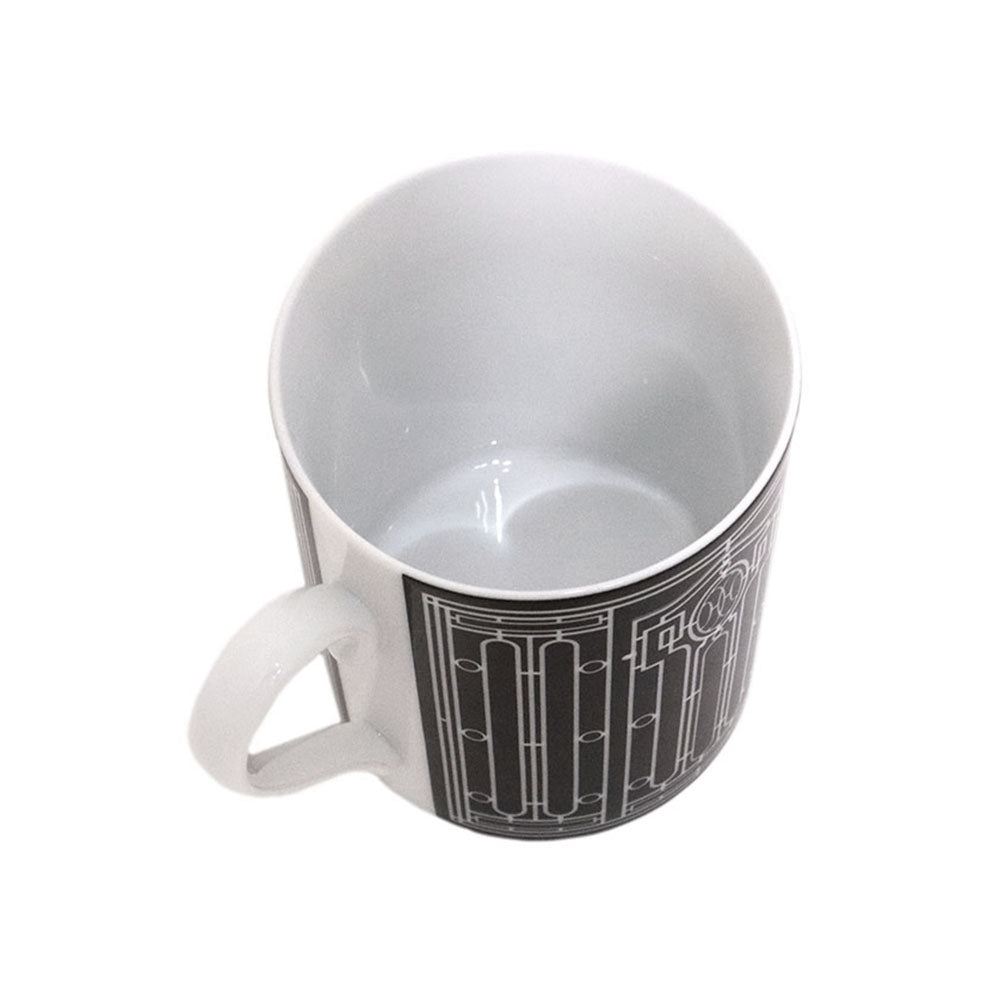 マグカップ Hデコ No2 ポーセリン 陶器 300ml ブラック/ホワイト P037131P