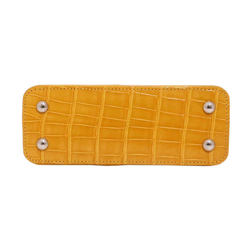 カプシーヌ MINI N93164 イエロー クロコダイル シルバー金具 ミニ 2WAYバッグ